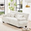 Modular Chenille 2 Seater Sofa with Bolster Arms and Extra Deep Cloud Seat, 94.4" Sectional for Living Room-3irtyhousy - 3 of 4