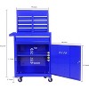 5-Drawers Rolling Tool Chest w/Wheels,Detachable Cabinet Storage Tool Box w/Drawers,Lockable Tool Storage Cabinet,Tool Cabinet for Garage Workshop - 3 of 4