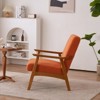KTMBDW Mid-Century Accent Chair Modern Retro Leisure, Solid Wood Frame Upholstered Teddy Fleece Fabric Single Sofa Armchair for Living Room, Bedroom - 4 of 4