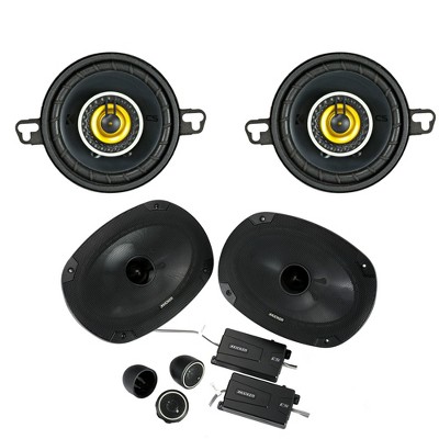 Kicker CS 6x9 + 3-1/2" Component Speakers Compatible with select Chevrolet Dodge & Toyota