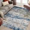 Washable Modern Abstract Rug Non Slip Low Pile Rug Soft Throw Floor Cover Foldable Indoor Carpet for Living Room Bedroom Playroom Nursery - 3 of 4