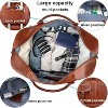 Waterproof Faux Leather Travel Duffel Bag with Shoes Compartment, Large Weekender Overnight Carry-On Tote with Luggage Strap - 2 of 4