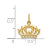 Black Bow Jewelry 14k Yellow Gold Small Polished Crown Charm or Pendant, 13mm (1/2 inch) - 3 of 4