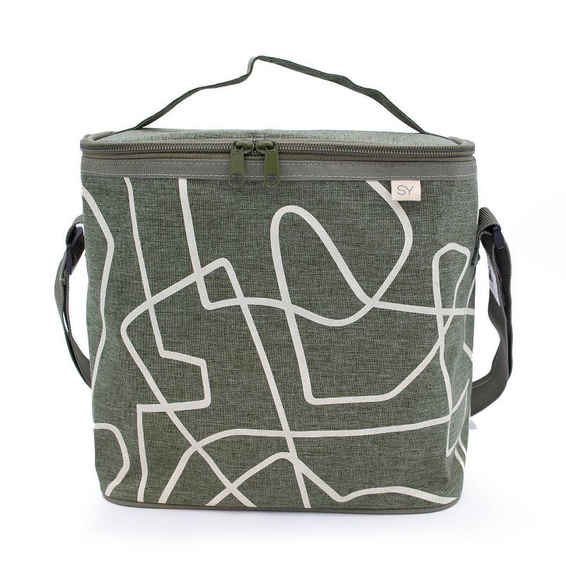 Nourish by SoYoung Lunch Bag - Sage Abstract Lines, 1 of 17