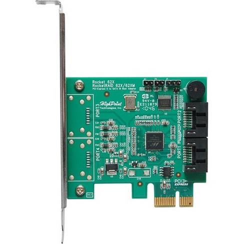 Highpoint Rocketraid 6 2 Port Serial Ata Controller Serial Ata 600 Pci Express 2 0 X1 Plug In Card Raid Supported Target