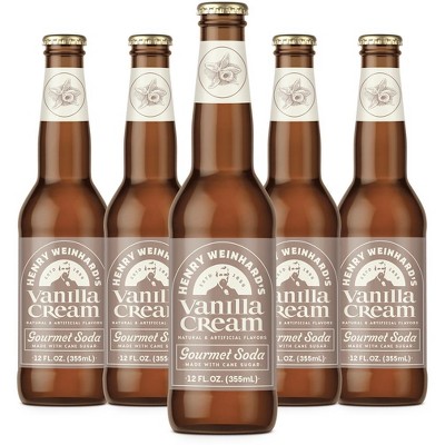 Henry Weinhard's Vanilla Cream Soda 5 Pack | 12oz Glass Bottles | Classic American Flavor | Premium Craft Soda
