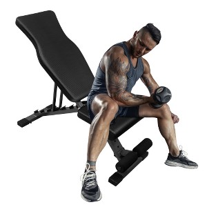 BestParts Adjustable Weight Bench, Foldable Incline/Decline Sit-Up Bench, 600 lbs, Black - 1 of 4