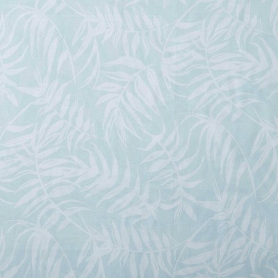 Blue Floral Cotton Queen Duvet Cover Set with Shams