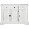 Kings Brand Furniture White Finish Wood Buffet Breakfront Cabinet Console Table With Storage, Drawers, Shelves - 4 of 4