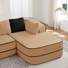 SEVOBAL Sofas 2-Seater Modular Sofa with Pillows Curved Armrest No Assembly Required for Living Room, Brown, 67.32"*38.98"*32.68" - 2 of 4
