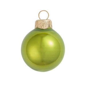 Northlight Pearl Finished Glass Christmas Ball Ornaments - 3.25" (80mm) - Kiwi Green - 8ct - 1 of 4