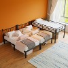 SeaCamel Triple Twin Metal Bunk Bed w/ Guardrails & Ladder, 3-in-1 Convertible for Dorm/Guest Room, No Box Spring, Black - 2 of 4