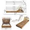 Christopher Knight Home Ian Acacia Wood Armless Adjustable Chaise Lounge with 4" Thick Cushion - 3 of 4