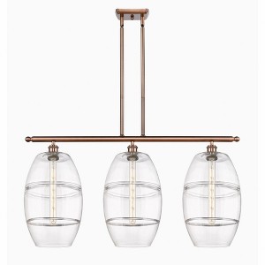 Vaz - 3 Light Stem Hung Island In Industrial Style-19 Inches Tall and 36.5 Inches Wide - 1 of 1