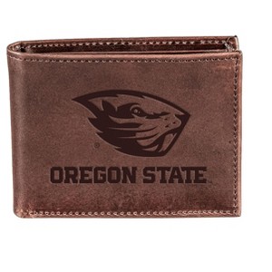 Evergreen NCAA Oregon State Beavers Brown Leather Bifold Wallet Officially Licensed with Gift Box - 1 of 1