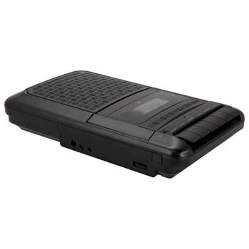 Riptunes Portable Cassette Recorder Player, Tape to USB Audio Music Digital  Converter, Retro Shoebox Tape Recorder with USB Player, Cassette-MP3