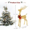 Syemin Decorative Holiday Scene Props Christmas Reindeer Outdoor Decorations 4ft Santa Sleigh Reindeer Christmas Indoor Home Decor, Gold, 8"*22"*51" - 4 of 4