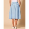 INSPIRE CHIC Women's Casual Elastic Waist Peasant A-Line Midi Skirts with Pockets - 4 of 4