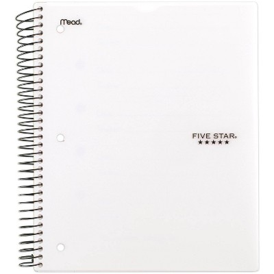 Photo 1 of 6 of the Spiral Notebook 5 Subject Wide Ruled Customizable White - Five Star