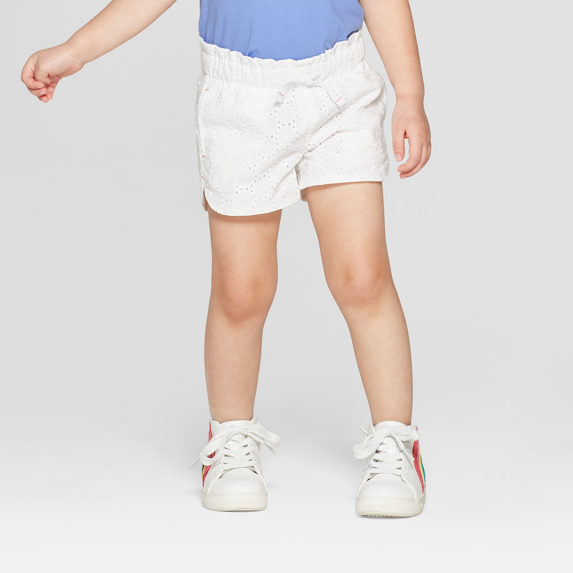 Toddler Girls' Eyelet Woven Fashion Shorts - Cat & Jack White 3T, Girl's,  by Cat & Jack