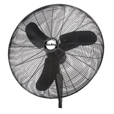 Air King 30 Inch 1/4 Horsepower 3-Speed Indoor Industrial 90-degree Oscillating Steel Wall Mount Fan for Schools, Gyms, Warehouses, and Plants, Black