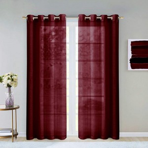 Dainty Home Malibu Extra Wide Semi-sheer Grommet Panel Pair 2 Panels 108" W X 84" L - 1 of 4