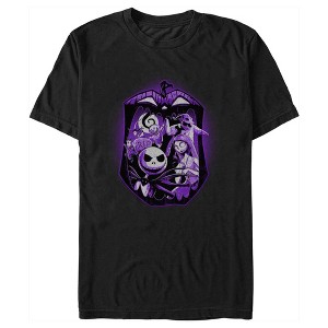 Men's The Nightmare Before Christmas Purple Group Portrait T-Shirt - 1 of 4