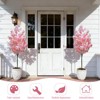Pink Cherry Blossom Tree in Nursery Pot, Realistic Tall Wishing Tree Fake Cherries Flower, Indoor Outdoor Pink Large Plants - 2 of 4