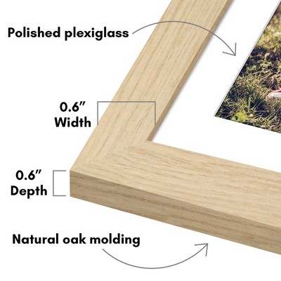 Natural Oak 13x19 Picture Frame Set with Plexiglass Cover