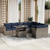 vidaXL 10 Piece Garden Sofa Set with Cushions Grey Poly Rattan - Gray - 2 of 4