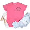 Simply Sage Market Women's Embroidered Choose Happy Lightning Smiley Face Short Sleeve Garment Dyed Tee - 3 of 3