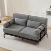 Modern 59" Loveseat Sofa, Chenille Fabric 2-Seater Couch with USB Ports, Cylindrical Armrests, Steel Frame for Living Room or Apartment - Koiai - 2 of 4