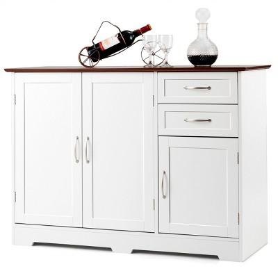 Costway Buffet Sideboard Kitchen Cupboard Storage Cabinet with  2 Drawers & 3 Doors, 6 of 12