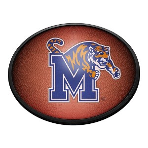 College Football Pigskin Design Oval Slimline Lighted Wall Sign - 1 of 4