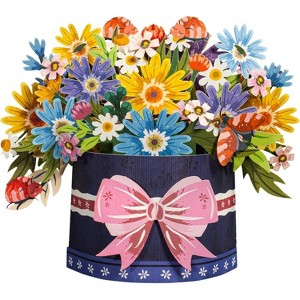 Paper Love Frndly, Festive Flower Box 3D Pop Up Card, For All Occasions - 100% Recycled and Eco-Friendly, 10 Inch Bouquet - 1 of 4