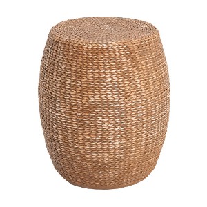 ACEPANO 12.2 in. W Modern Magnesium Oxide Drum-Shaped Side Table for Outdoor & Indoor-Brown - 1 of 4