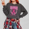 Simply Sage Market Women's Pink Ribbon Warrior Long Sleeve Garment Dyed Tee - 2 of 3