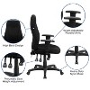 Flash Furniture High Back Black Fabric Multifunction Swivel Ergonomic Task Office Chair with Adjustable Arms - 3 of 4
