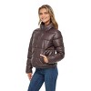 Women's Faux Leather Puffer Jacket, Puffy Coat - S.E.B. By SEBBY - 2 of 4