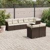vidaXL 8 Piece Patio Sofa Set with Cushions - Brown and Cream Without Table - 2 of 4