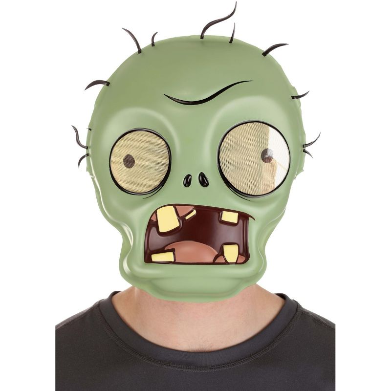 HalloweenCostumes.com One Size Fits Most   Plants vs Zombies Zombie Mask, Yellow/Green/Black, 1 of 4