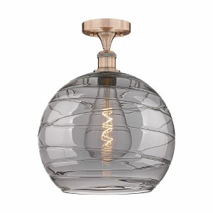 Athens Deco Swirl - 1 Light Semi-Flush Mount In Industrial Style-15.25 Inches Tall and 13.75 Inches Wide - 1 of 1