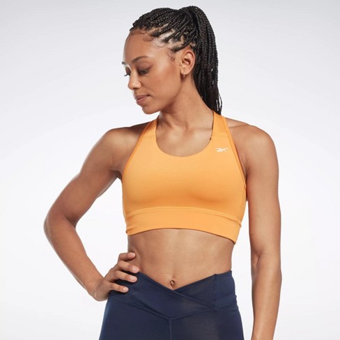 NWT Nike Women Padded Pro Longline Sports Bra Mid Support Mango Size XS $40  T093
