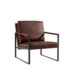 NicBex Leather Accent Chair,Upholstered Living Room Chairs with Mid-Height Backrest and Non-Slip Adsorption Feet,Accent Chairs for Living Room - 1 of 4