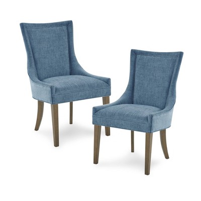 2pk Ultra Dining Side Chairs Blue - Madison Park: Polyester Upholstery, Foam Cushion, Wood Legs