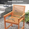 Tangkula Patio Chairs Set of 2 Outdoor Wooden Dining Chairs w/ Inclined Backrests - 4 of 4