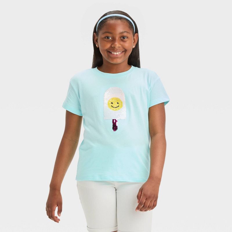 Girls&#39; Flip Sequin Short Sleeve Graphic T-Shirt - Cat &#38; Jack&#8482;, 3 of 6