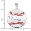 Black Bow Jewelry Sterling Silver Hal Newhouser Signature MD Enamel Baseball Pendant - 4 of 4
