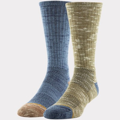 Signature Gold by GOLDTOE Men's Heavy Slub Boots Socks 2pk - Oatmeal/Denim 6-12.5