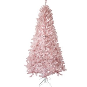 6.5FT Pre-Lit Artificial Christmas Tree, Christmas Entrance Tree with Metal Base &  818 Branch, Xmas Tree Holiday Decoration for Home Office Party - 1 of 4
